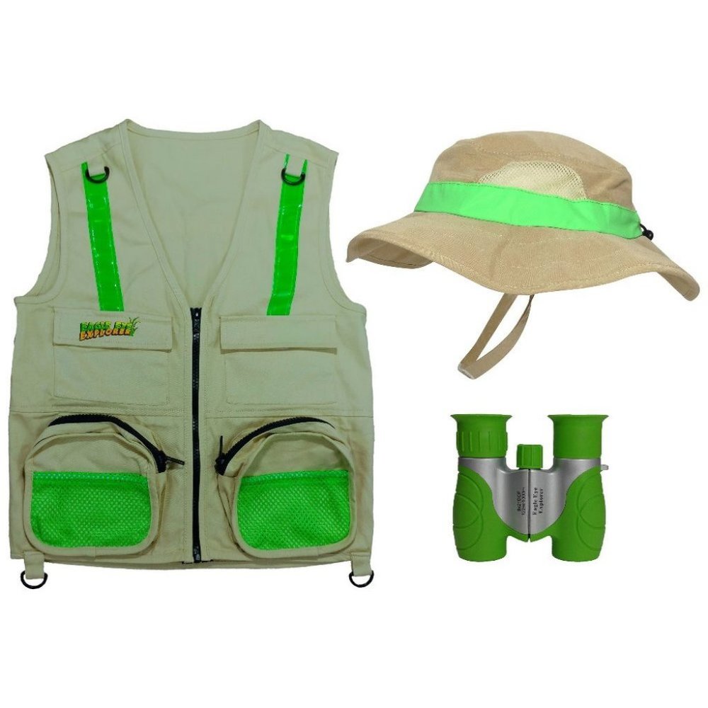 M/L Combination Set: Tan Cargo Vest for Kids